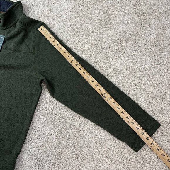 GH Bass & Co Sweater Mens XL Green 1/4 Zip Shirt Fleece Lined Textured NWT - Picture 9 of 13